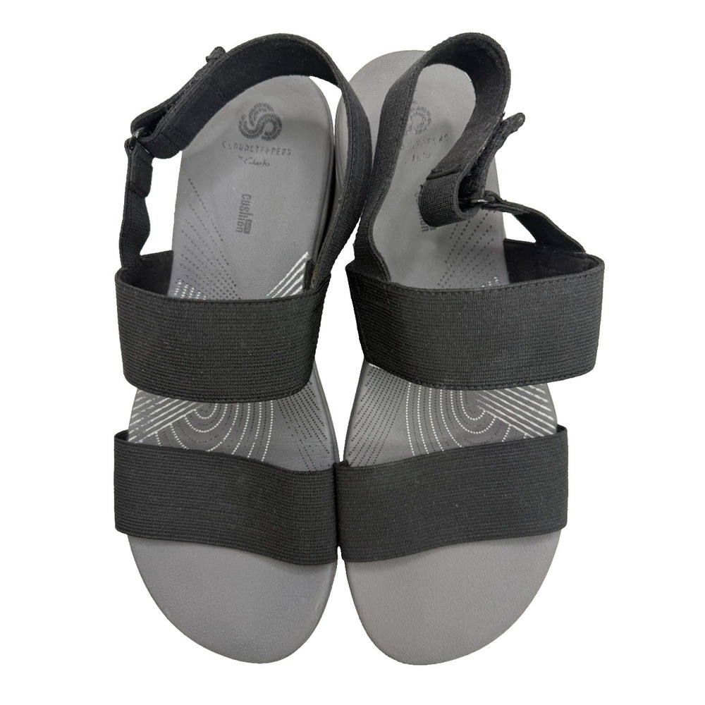 Clarks Womens Arla Jacory Black Comfort Strap Sandals Size‎ 10